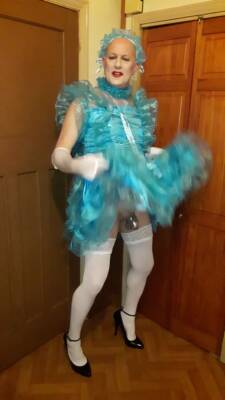 Sissy Faggot - BLUE SISSY DRESS - ashemaletube.com