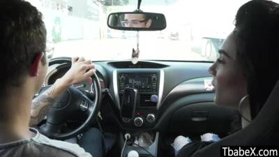 Ariel Demure - Tgirl hitchhiker Ariel bangs stranger - ashemaletube.com