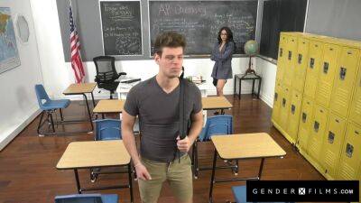 GenderXFilms - Hot AF Trans Teacher Fucked By Huge Cock Hunk - hotmovs.com