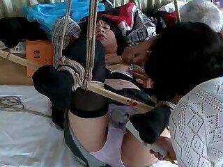 japan transsexual erotic pantie tied and rope with bamb - ashemaletube.com - Japan