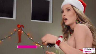 Busty Tgirl Christmas Babe Deepthroat And Anal With Korra Del Rio - hotmovs.com