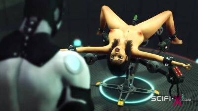 Sci-Fi sex machine. A super sexy brunette gets fucked by humanoid robot shemale - hotmovs.com