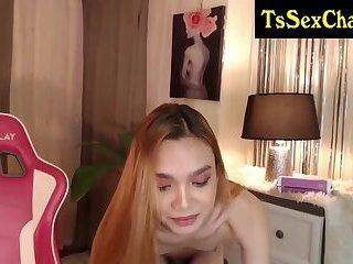 petite oriental transgirl tugs her girly coc - ashemaletube.com