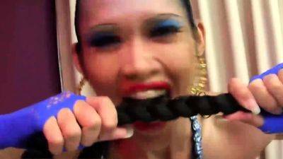 Avatar looking ladyboy Mint teases with her big cock in - drtvid.com