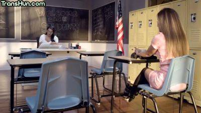 Trans teacher smashed college sluts in the classroom - hotmovs.com